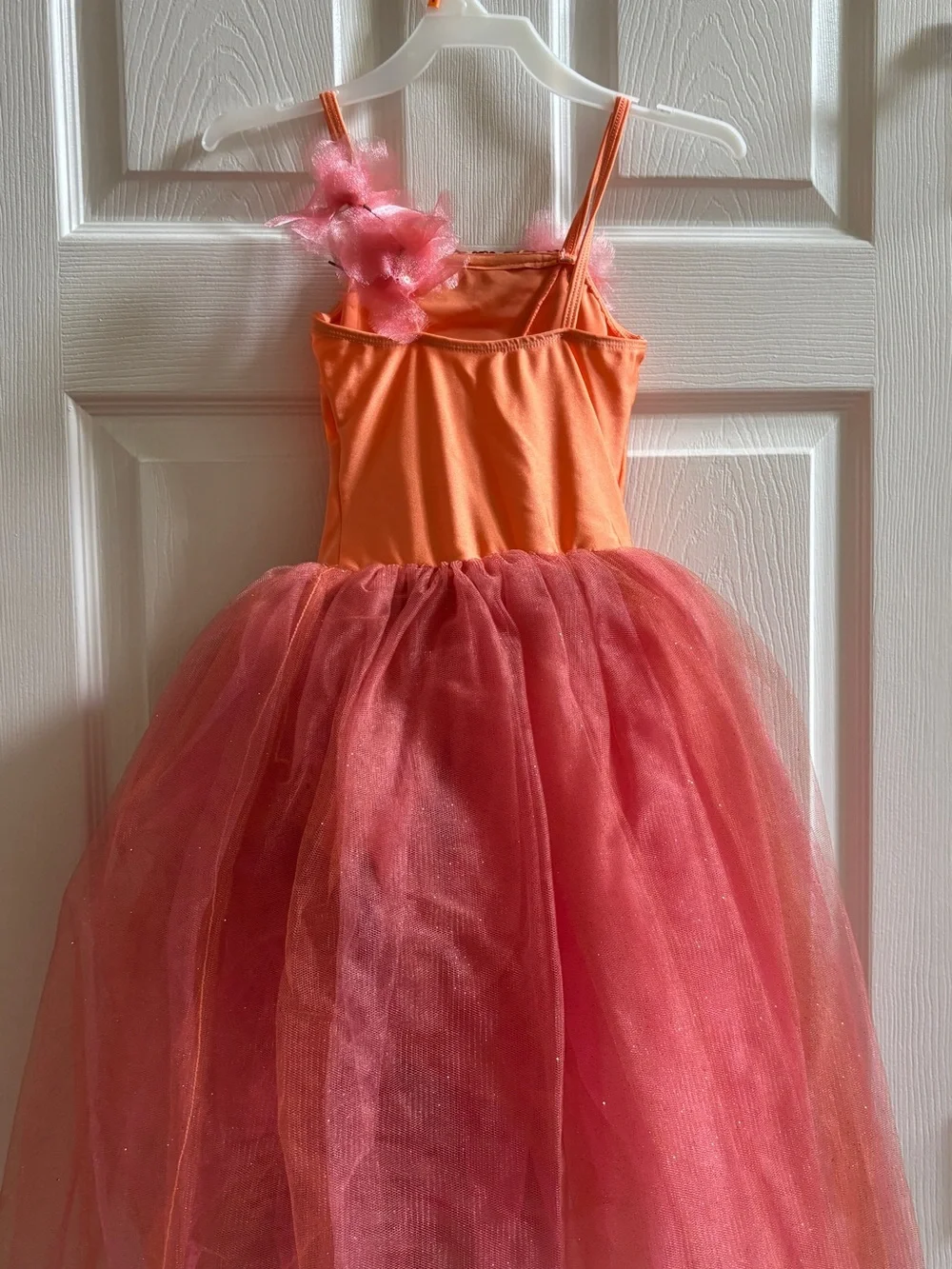 Girls Orange and Pink Tulle Party Costume Dress
